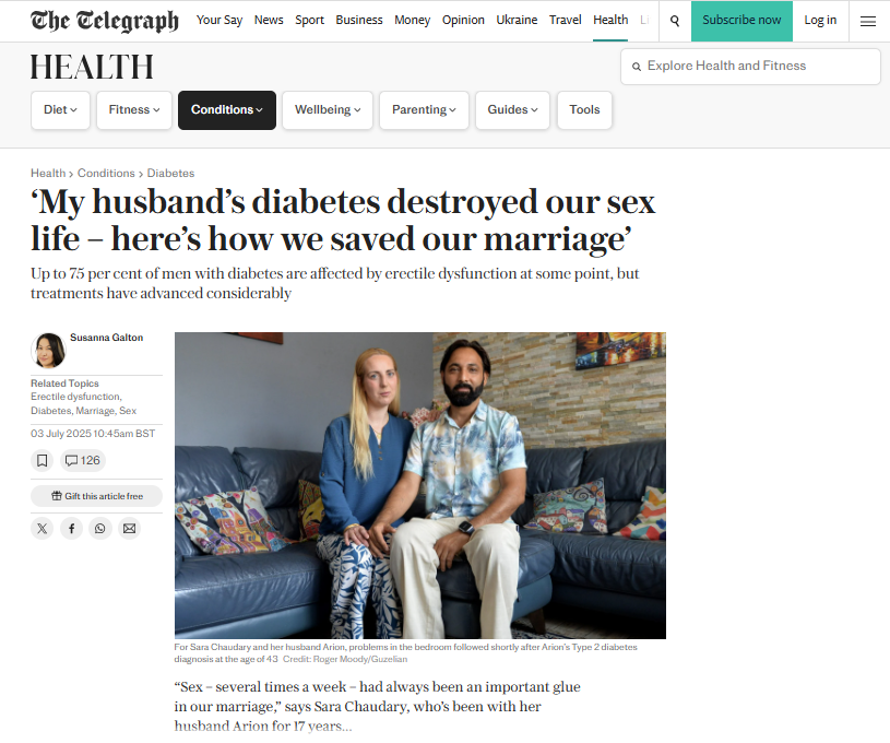 הסוכרת הרסה לנו את הזוגיות.