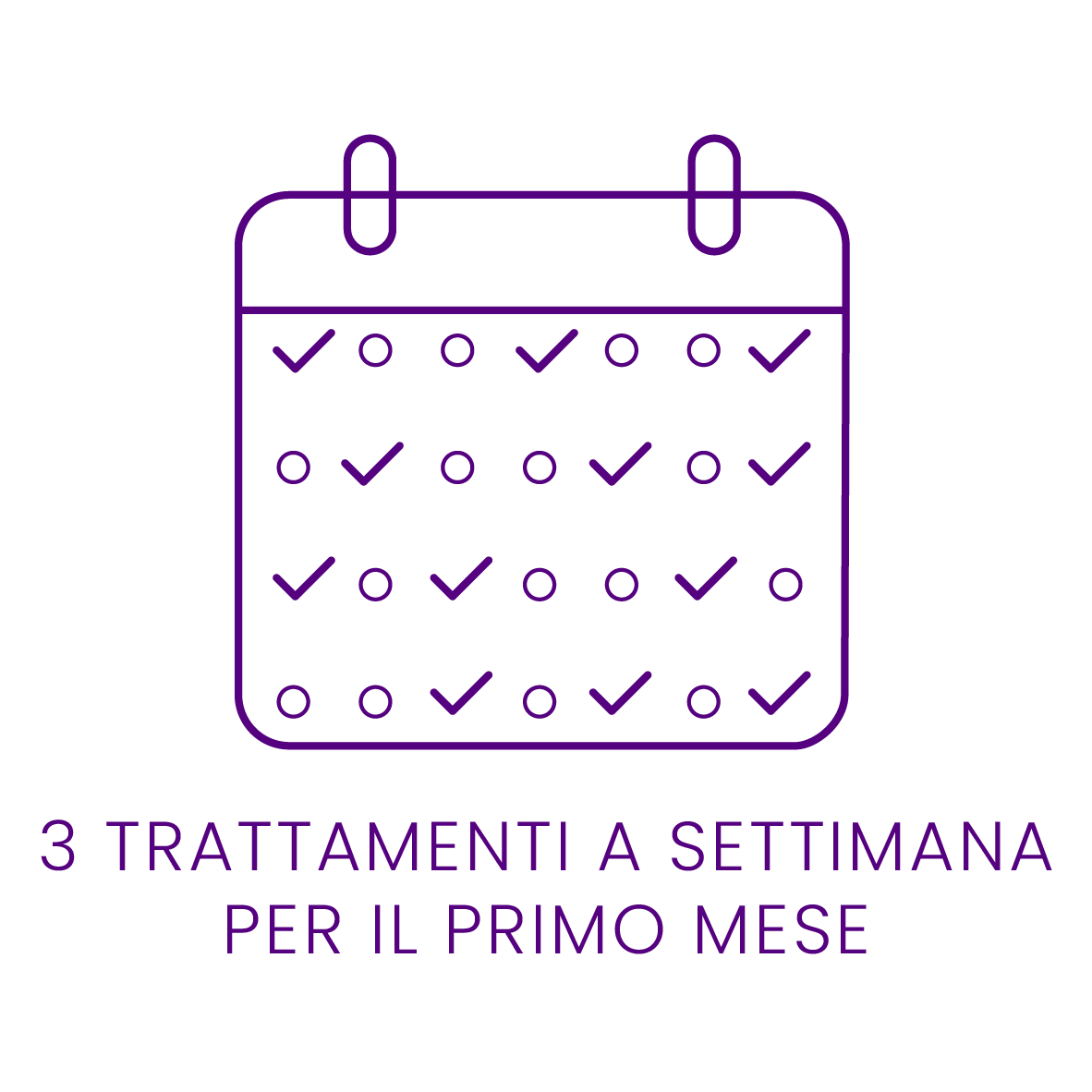 3 trattamenti a settimana per il primo mese