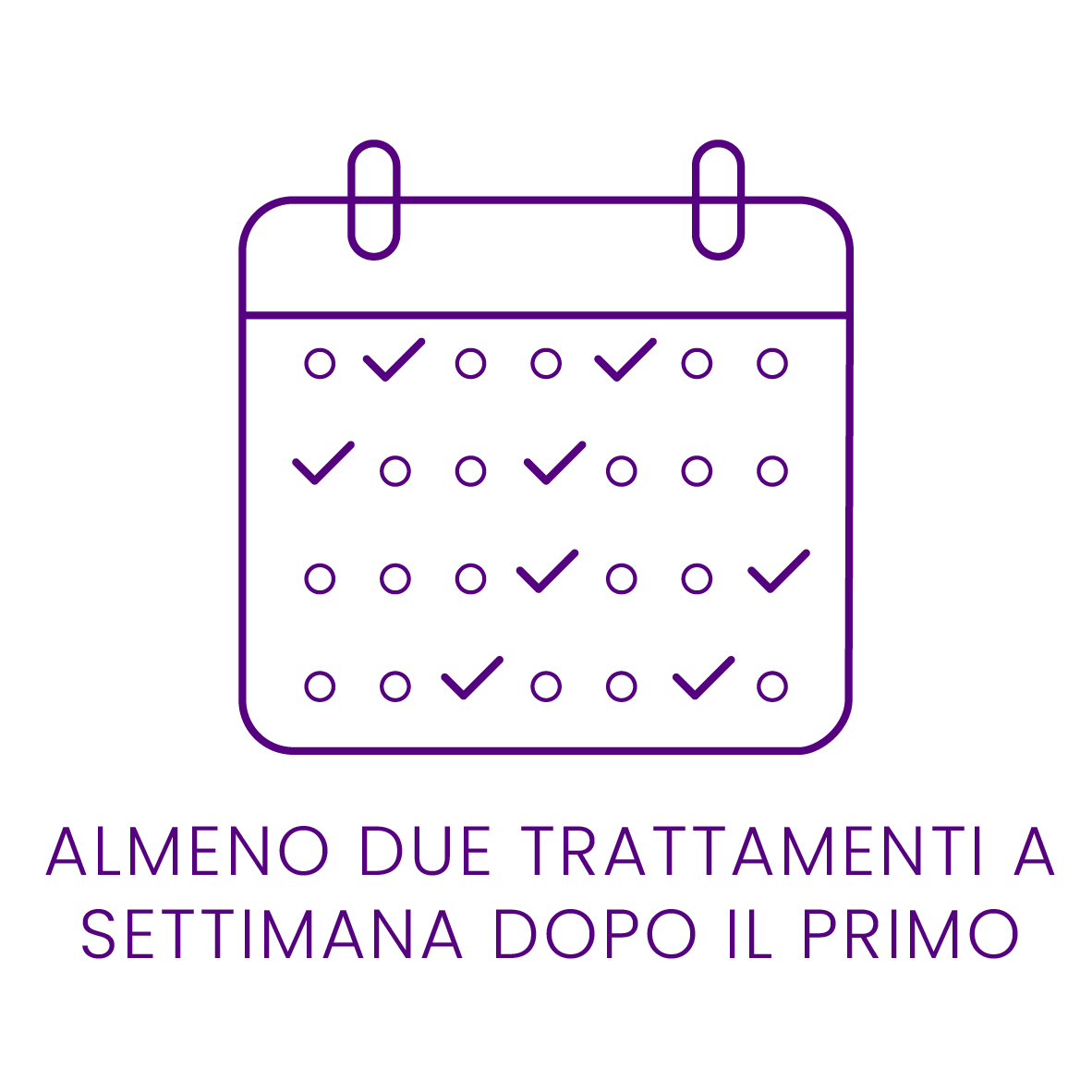 almeno due trattamenti a settimana dopo il primo mese